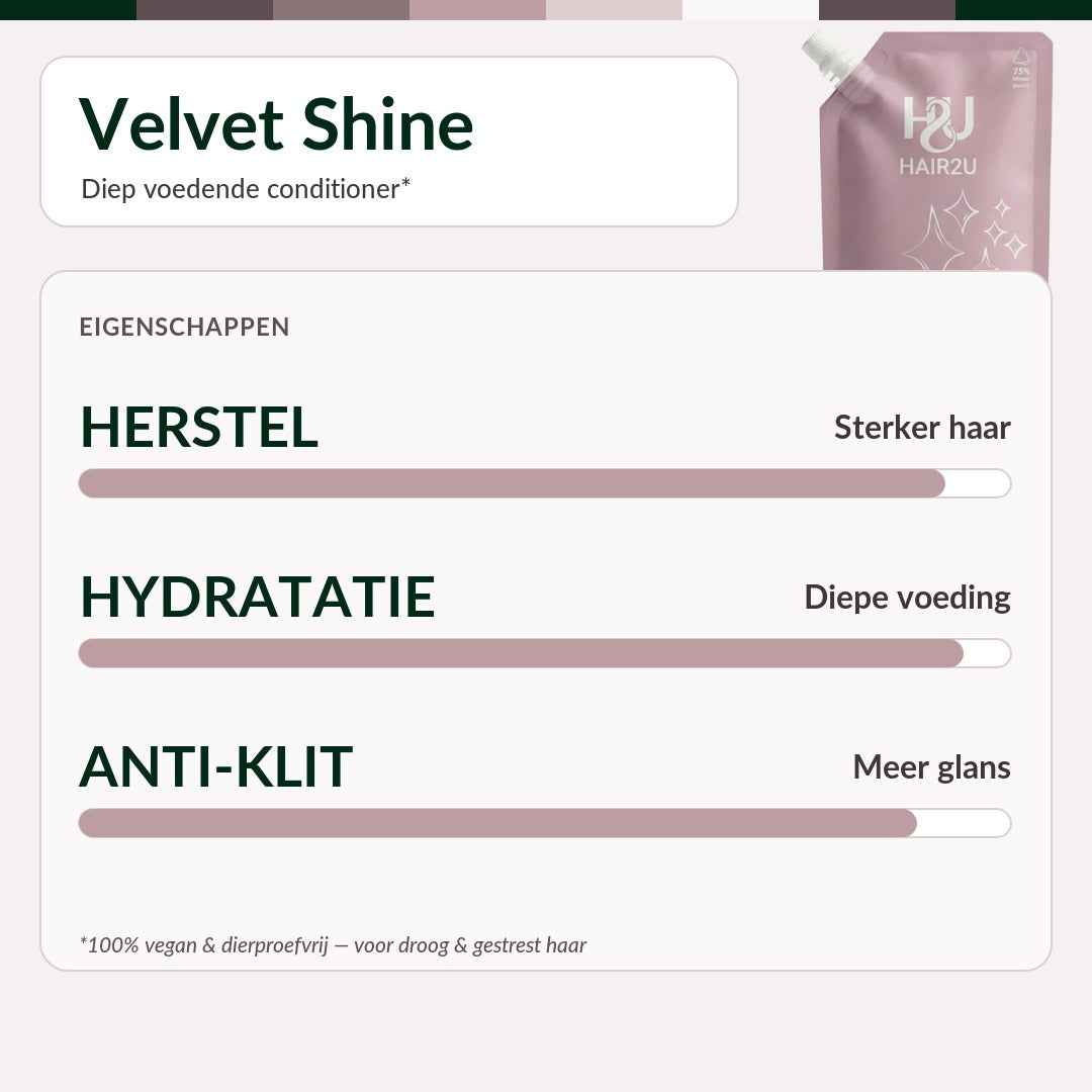 Velvet Shine conditioner in een Hair2U-haarroutine